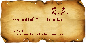 Rosenthál Piroska névjegykártya